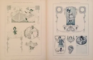 1900's Decorator Prints, Fashionable Ladies - Pair