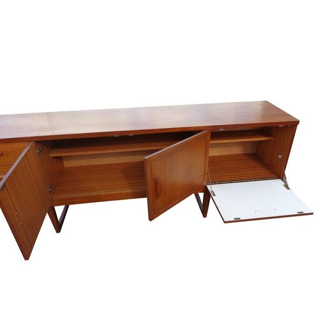 Mid-Century Modern Mid Century Teak Side Board Credenza With Sleigh Base For Sale - Image 3 of 7