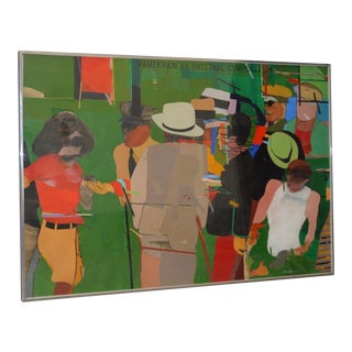 Richard Merkin (1938-2009) "Yamekraw, An Original Composition" Monumental Mixed Media Painting For Sale