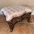 1940s French Provincial Cast Iron Foot Stool With Silk Upholstery For Sale - Image 4 of 5