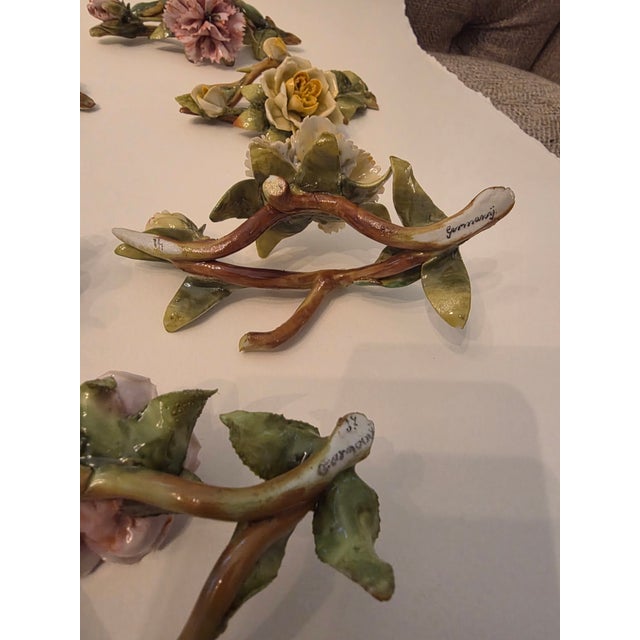 1920s German Porcelain Flower Form Place Card Holders 11 For Sale - Image 5 of 13