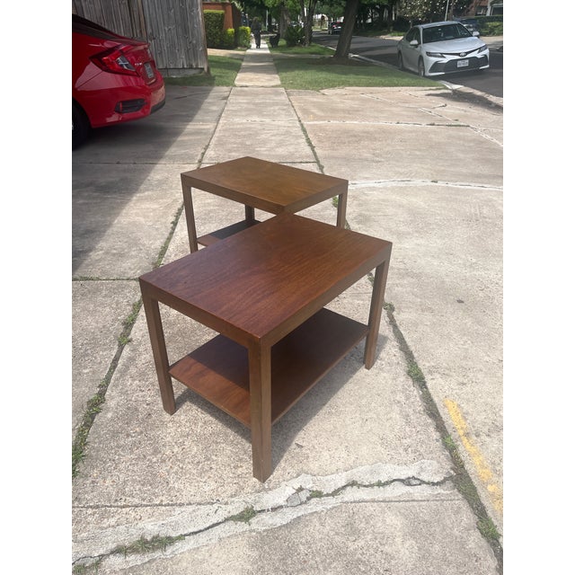 Dunbar Furniture Pair Edward Wormley Dunbar Side Tables For Sale - Image 4 of 8