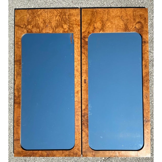 Vintage 70s Burl Wood Mirror - A Pair For Sale - Image 4 of 12