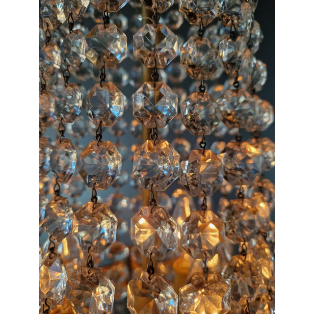 Art Nouveau Empire Crystal Chandelier Ceiling Lamp 1930s For Sale - Image 6 of 6