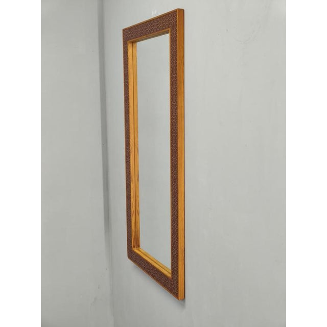Danish Pine and Ceramic Tile Wall Mirror, 1960s For Sale - Image 11 of 12