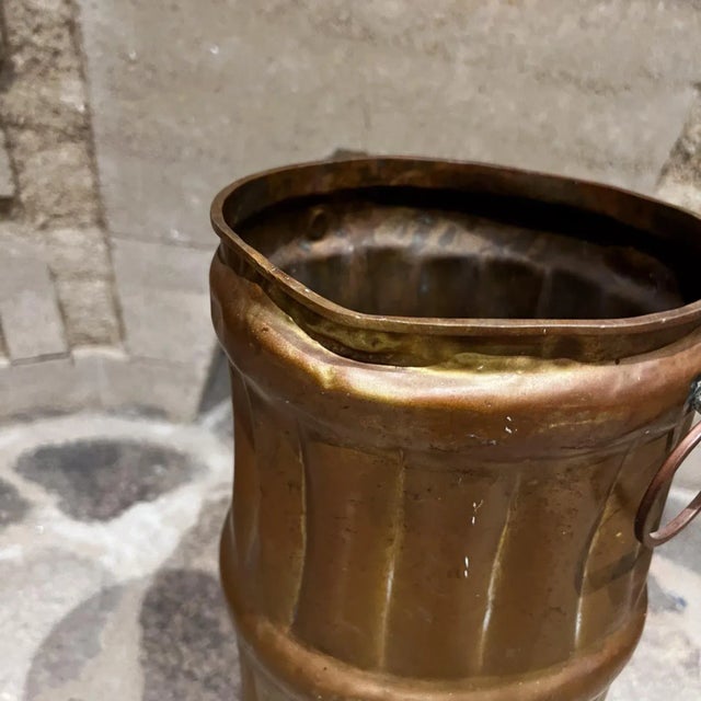 Metal 1940s French Umbrella Stand Solid Brass Faux Bamboo France For Sale - Image 7 of 12