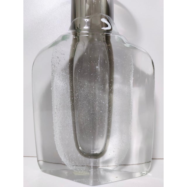 Gray Transparent and Grey Sommerso Murano Glass Vase, 1980s For Sale - Image 8 of 14