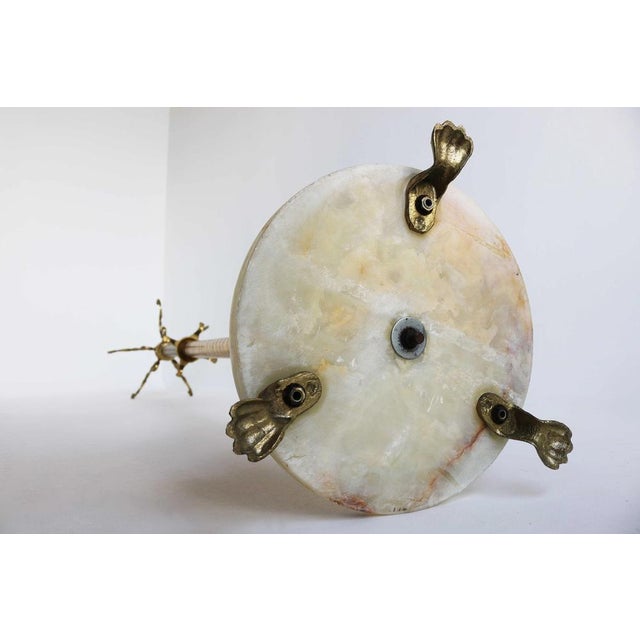 Italian Hollywood Regency Brass and Marble Hall Tree Coat Rack with Twisted Column, 1950s For Sale - Image 10 of 14