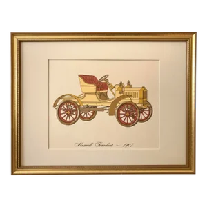 Vintage Lithograph Print of an Antique Auto Maxwell Tourabout 1907