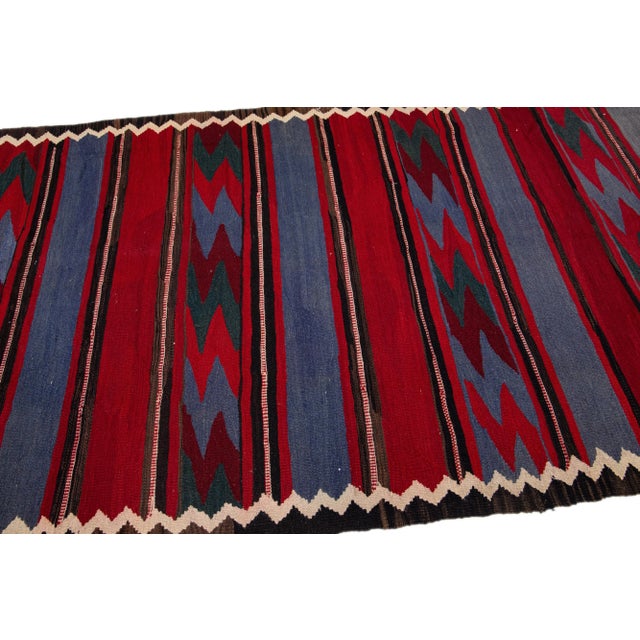 Tribal 1960s Vintage Turkish Kilim Multicolor Handmade Tribal Wool Rug For Sale - Image 3 of 8
