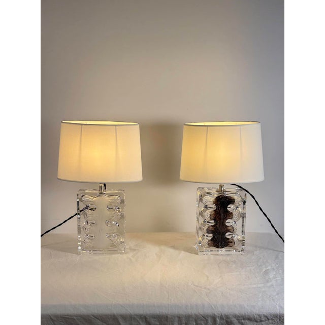 Crystal Lynx Lamps by Jean-Pierre Demarchi for Daum, France, 1973, Set of 2 For Sale - Image 10 of 10