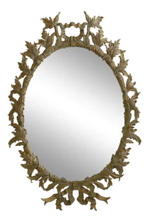 Large Carved Wood Frame Decorative Mirror