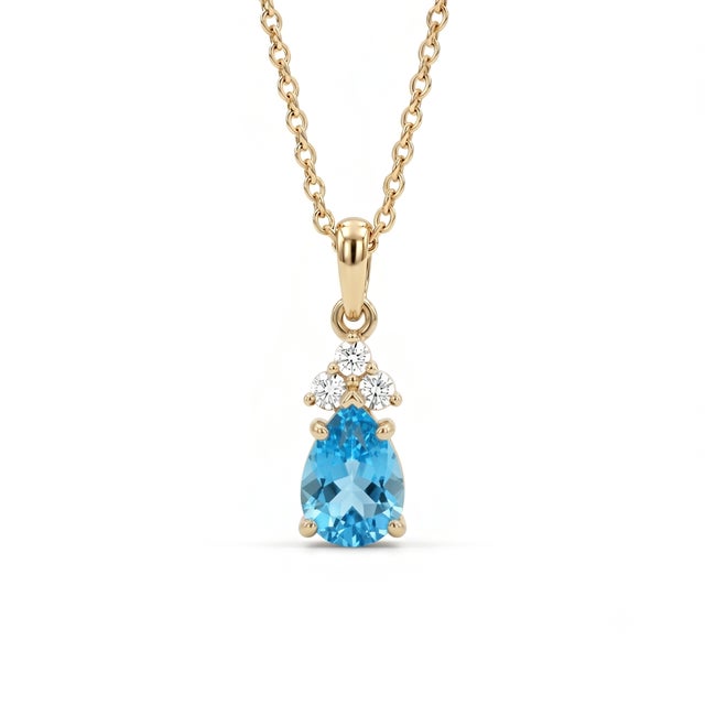 Elegant Style Blue Topaz Pendant - December Birthstone Pendant for Woman For Sale - Image 4 of 5