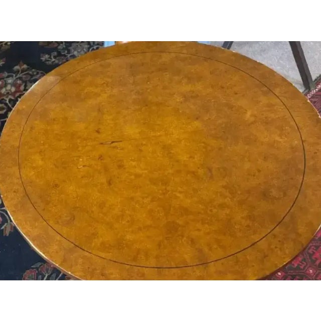 Mid Century Italian Gilt Wood and Birds Eye Maple Side Table For Sale In New York - Image 6 of 11