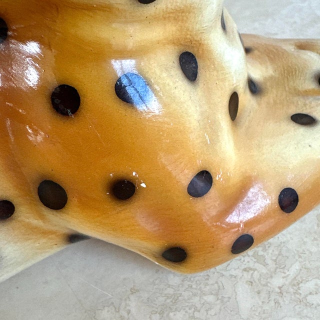 Vintage Italian Handmade Ceramic Baby Leopard Sculpture, 1970s For Sale - Image 10 of 15