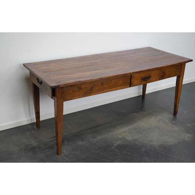 Antique 19th Century French Fruitwood & Chestnut Rustic Farmhouse Dining Table For Sale - Image 16 of 18