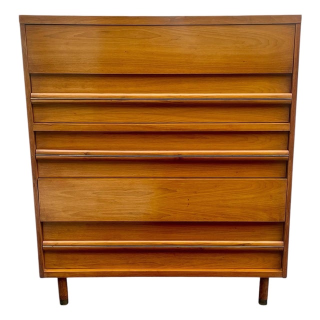 1960’s Mid Century Modern Tall Walnut Gentleman’s Dresser For Sale