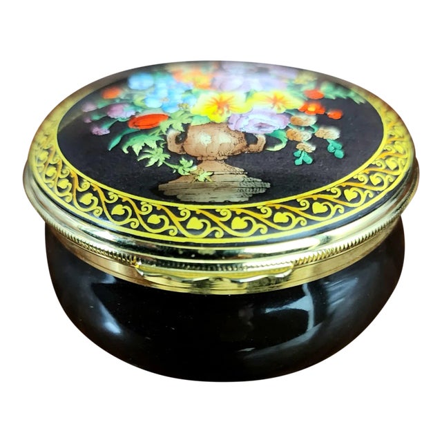Bilston & Battersea English Fine Enamel Round Box W/Lid For Sale