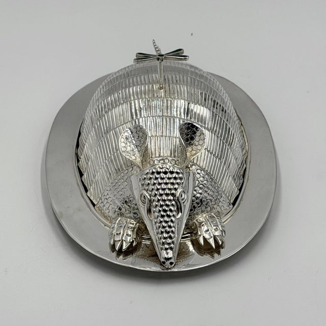 An exceptional and highly sculptural vintage covered butter dish by renowned Mexican designer and silversmith Emilia...
