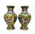Chinoiserie Pair of Mid-Century Chinese Cloisonné Vases – Blue, Green & Gold Enamel With Lotus Motif – Chinoiserie / Hollywood Regency For Sale - Image 3 of 10