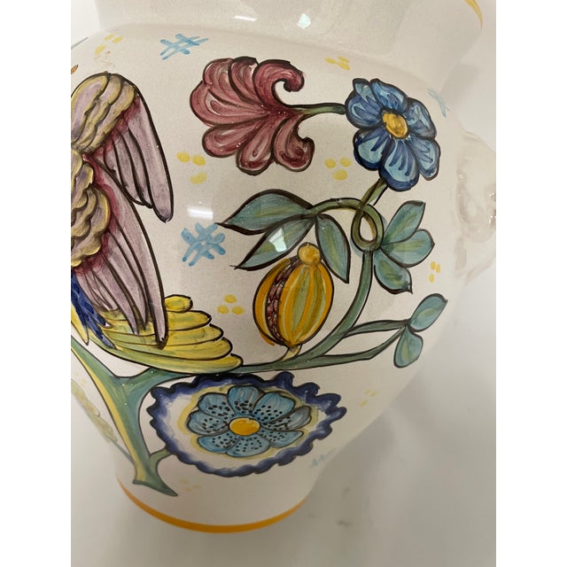 White Mid-Late 20th Century Vintage Italian Majolica Cachepot Planter, Deruta Style For Sale - Image 8 of 18