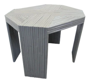 Late 20th Century Mid-Century Grey Bamboo Side Table