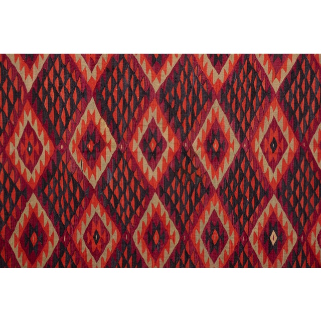 Textile Turkish Sarköy Kilim Rug - 9'9'' X 11'5'' For Sale - Image 7 of 14