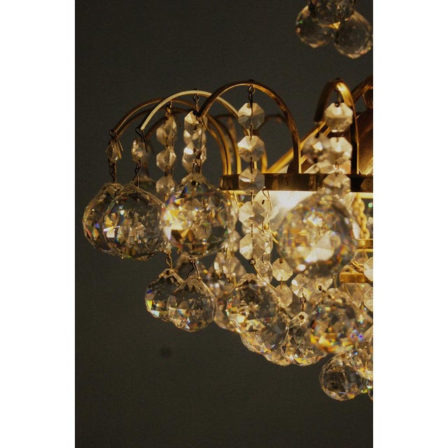 Gold Crystal Glass Ceiling Lamp from Christoph Palme For Sale - Image 8 of 10