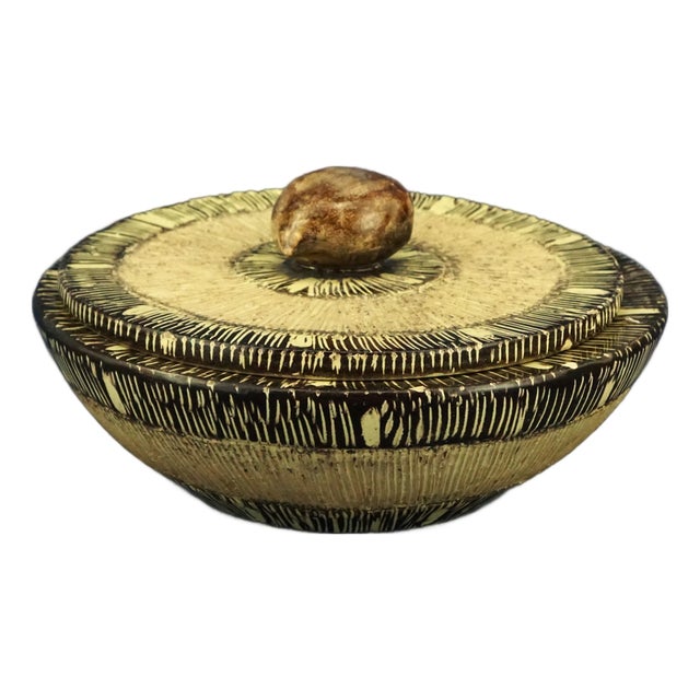 Italian Futuristic Glazed Ceramic Bon Bon Holder by Nicolaj Diulgheroff for MGA of Albisola, 1920s For Sale