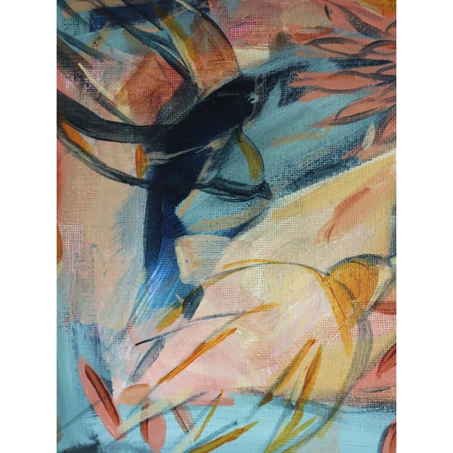 Contemporary 'Summer Song for Birds I' Original Modernist Abstract Acrylic Painting by British Artist Frances Daws, Framed For Sale - Image 9 of 12