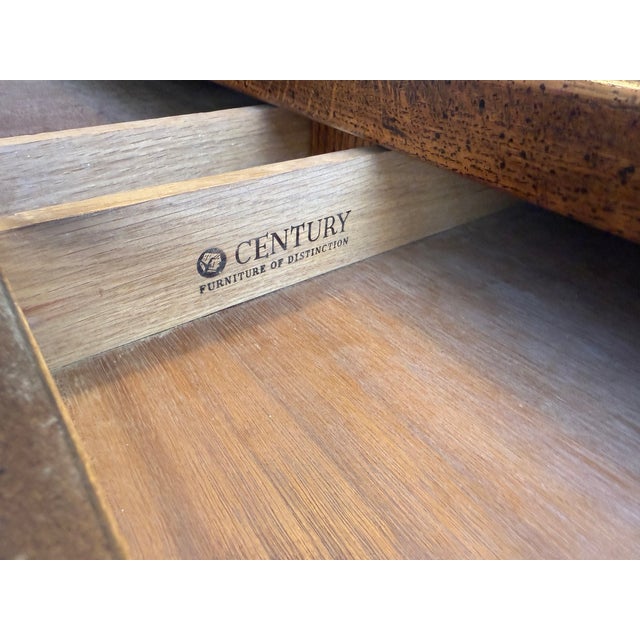 1960s Solid Oak Parquetry Top Desk/ Table – 2 Drawers – Vintage / Traditional Style For Sale - Image 5 of 5