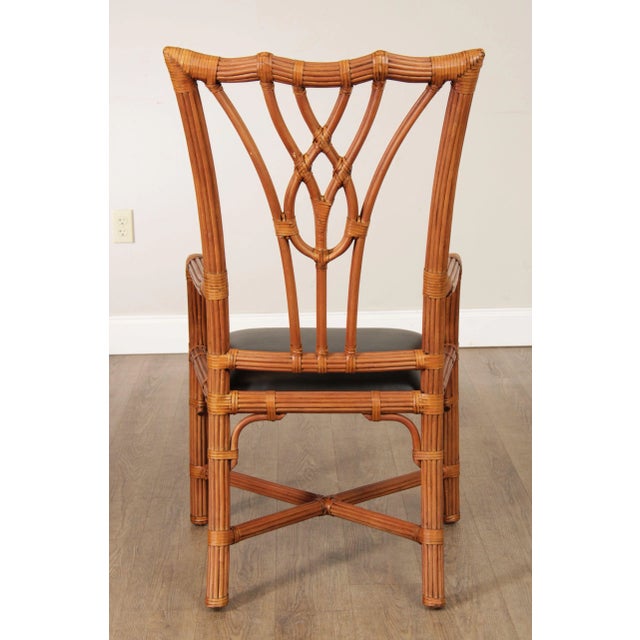 Chippendale Style Split Reed Rattan Armchairs - A Pair For Sale - Image 10 of 13