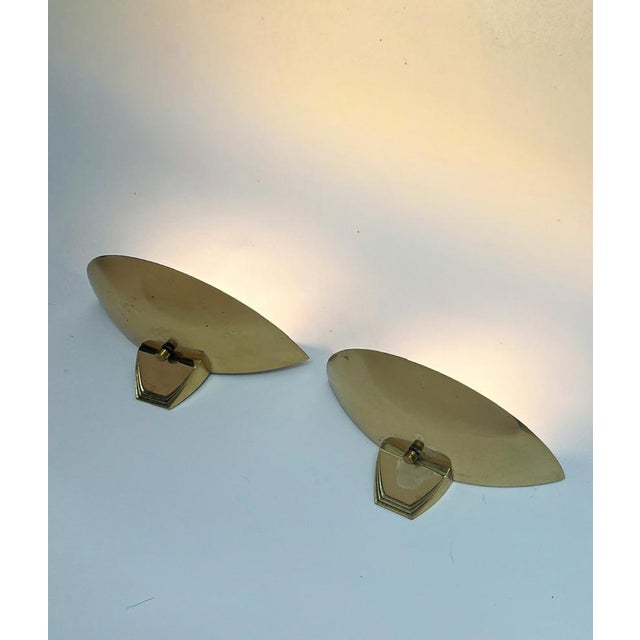 1970s Art Deco Style Half Moon Geometric Wall Lights, 1970, Set of 2 For Sale - Image 5 of 11