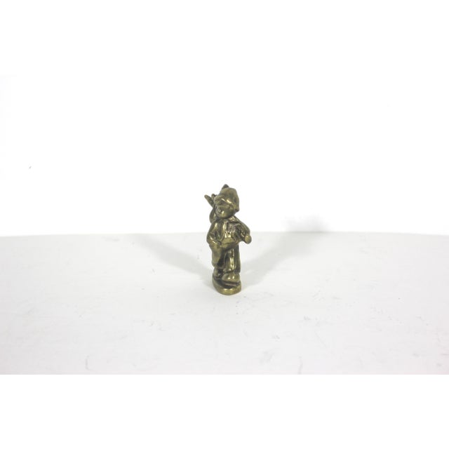 Vintage Brass Hummel Style Figurine Boy Carrying a Sack Vagabond For Sale - Image 6 of 10