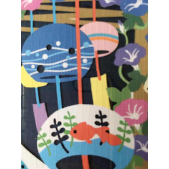 1990s "Fuhlin (Wind Bell)" Japanese Kirie Razor Cut Art, Framed For Sale - Image 9 of 13