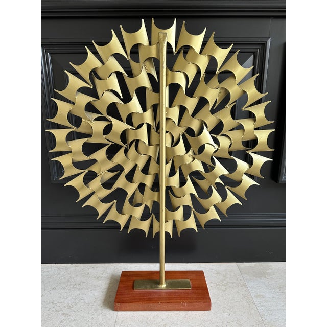Mid-Century Modern Vintage 31” Brutalist Metal Sunburst Objet in the Manner of Marc Weinstein For Sale - Image 3 of 12