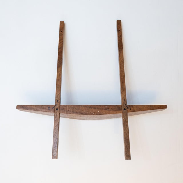 1960s Mid-Century Sculptural Studio Craft Solid Walnut Wall Shelf For Sale In Sacramento - Image 6 of 9