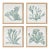 Coral Silhouettes In Soft Green, Set Of 4 For Sale
