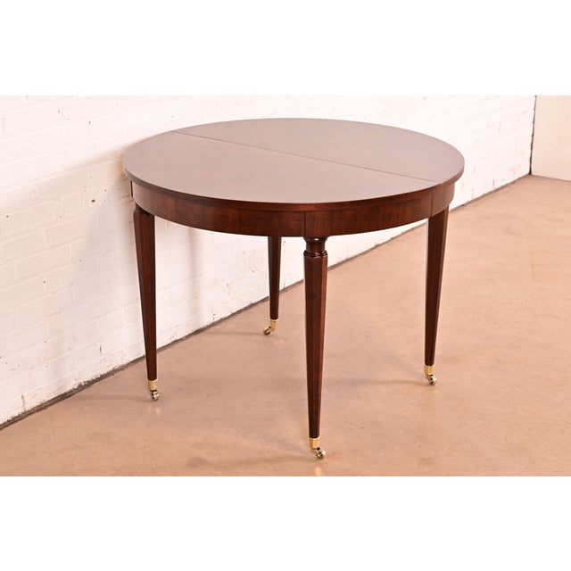 Kindel Furniture French Regency Louis XVI Cherry Wood Dining Table or Breakfast Table, Newly Refinished For Sale - Image 11 of 11
