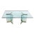 1970s Pace Collection Glass Dining Table With Double Pedestal Glass and Brass Base For Sale