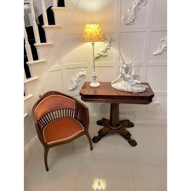 Antique William IV Figured Mahogany Tea/Side Table, 1835 For Sale - Image 3 of 12