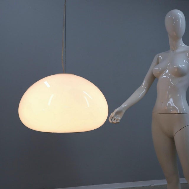 Cream Black and White Hanging Lamp by Castiglioni Brothers for Flos, 1970s For Sale - Image 8 of 9
