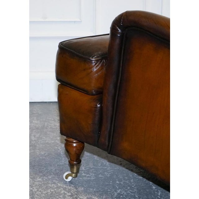 Set of Cigar Hand Dyed Leather Chairs For Sale - Image 16 of 18