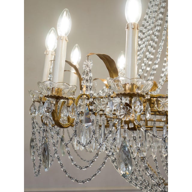 Large Empire Crystal Hot Air Balloon Chandelier, Italy, 1940s For Sale - Image 9 of 18