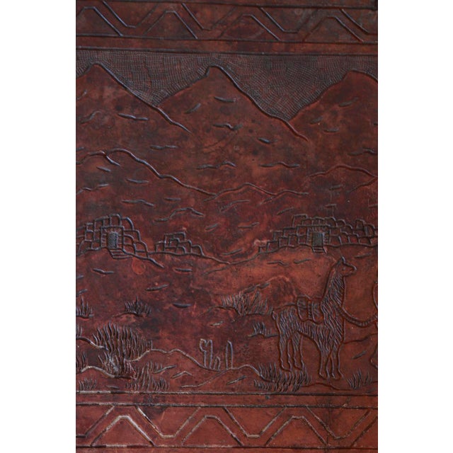 Rustic Peruvian Hand-Tooled Leather Coffee Table or Bench, Circa 1970 For Sale - Image 13 of 15