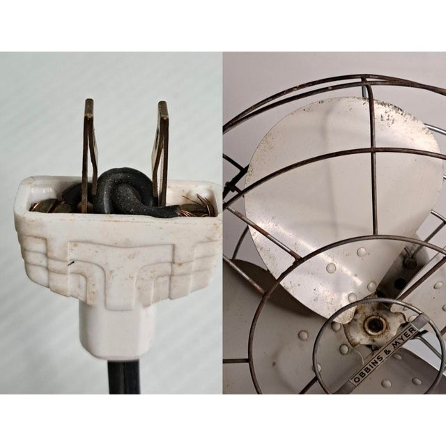 Vintage Robbins & Myers 3-Speed Metal Desk Fan, Brantford Canada, Circa 1950 For Sale - Image 10 of 13