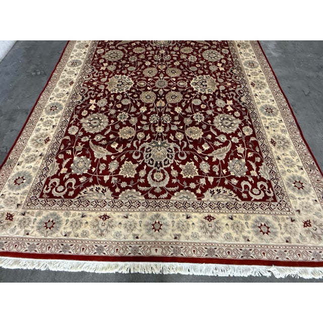 Red 9ft 2in X 11ft 10in Kashan Persian Wool Area Rug For Sale - Image 8 of 12
