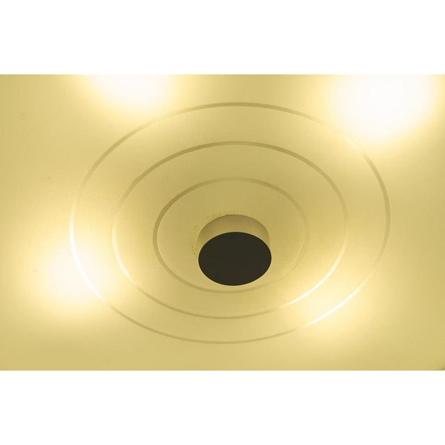 Large Mid-Century Modern Pendant Lamps in Painted Metal and Opaline Glass, 1960, Set of 4 For Sale - Image 4 of 10