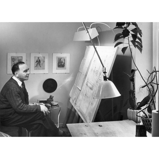 Paavo Tynell Model 9602 Brass and Rattan Floor Lamp | Chairish