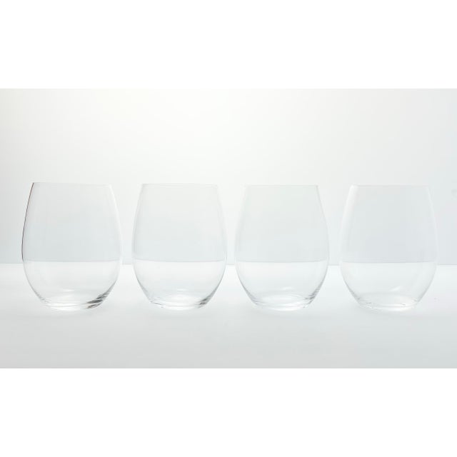 Luigi Bormioli “Crescendo” Set of 6 Stemless Wine Glasses 4 3/4” 23oz Signed Good condition. No chips, cracks, or...